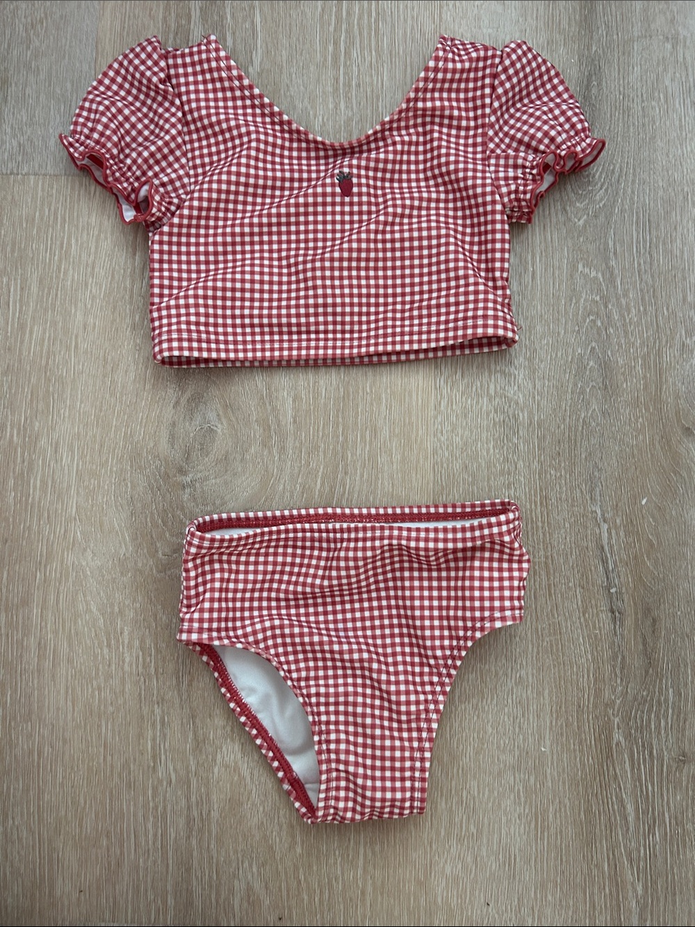 Carter’s little planet two piece red gingham bathing suit